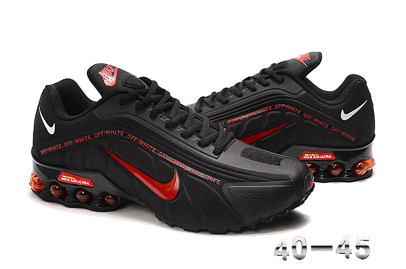 2020 Nike Shox R4 Black Red Shoes